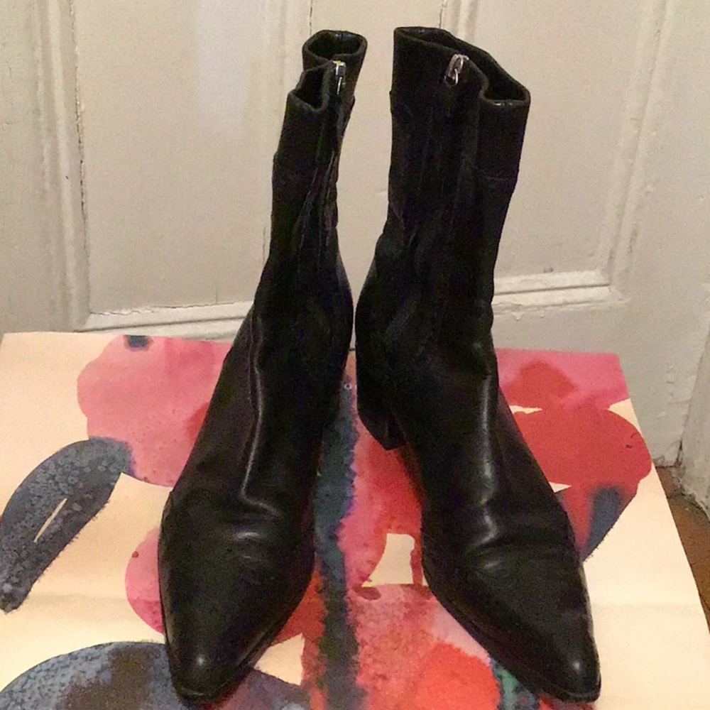 Jil Sander black leather boots